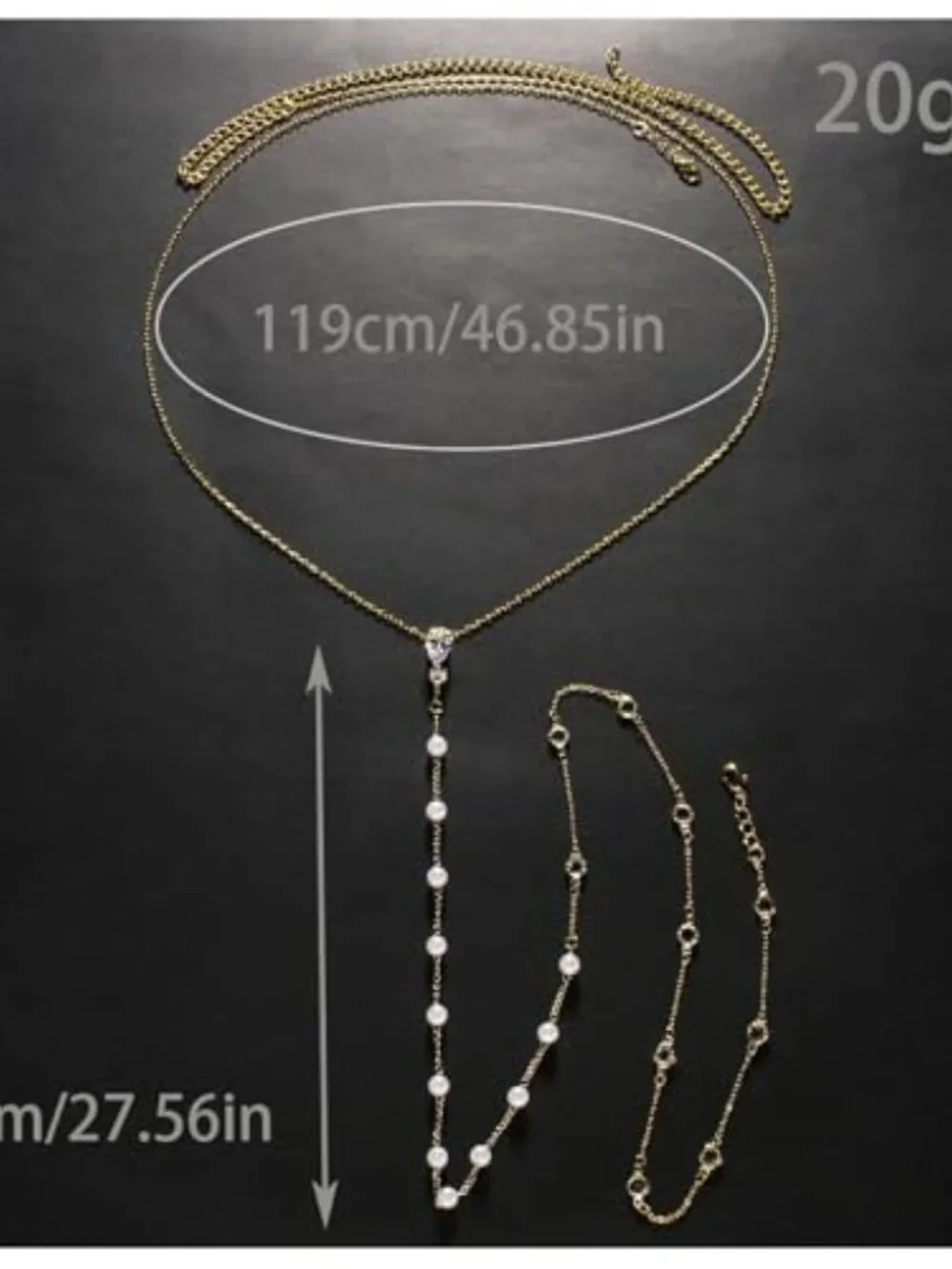 New - Rhinestone Back Necklace‎ for Backless Dress